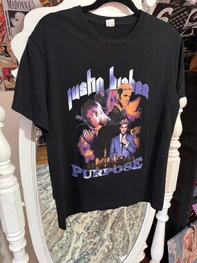 Justin Bieber Purpose Tour Black Graphic Tee